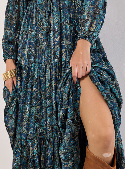 Paisley Sparkle Midaxi Dress