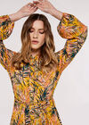 Tropical  Shirt Mini Dress, Mustard, large