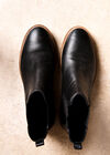 Leather Chelsea Boots, Black, large