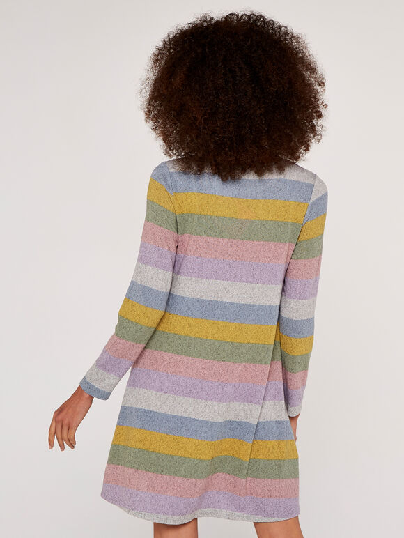Multi Striped Swing Dress, Pink, large