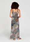 Tribal Feather Maxi Dress, Green, large