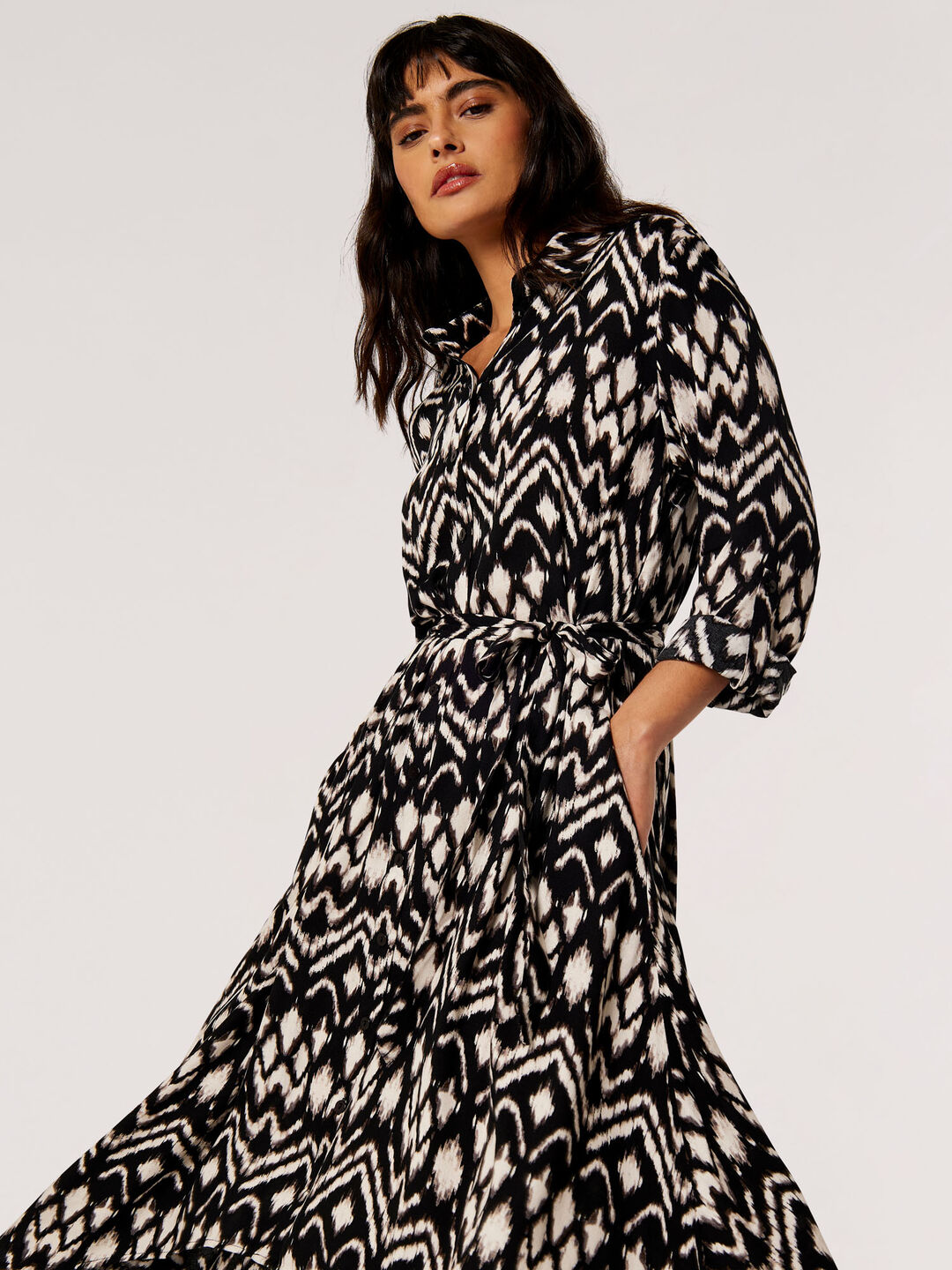 Image of Ikat Shirt Midi Dress