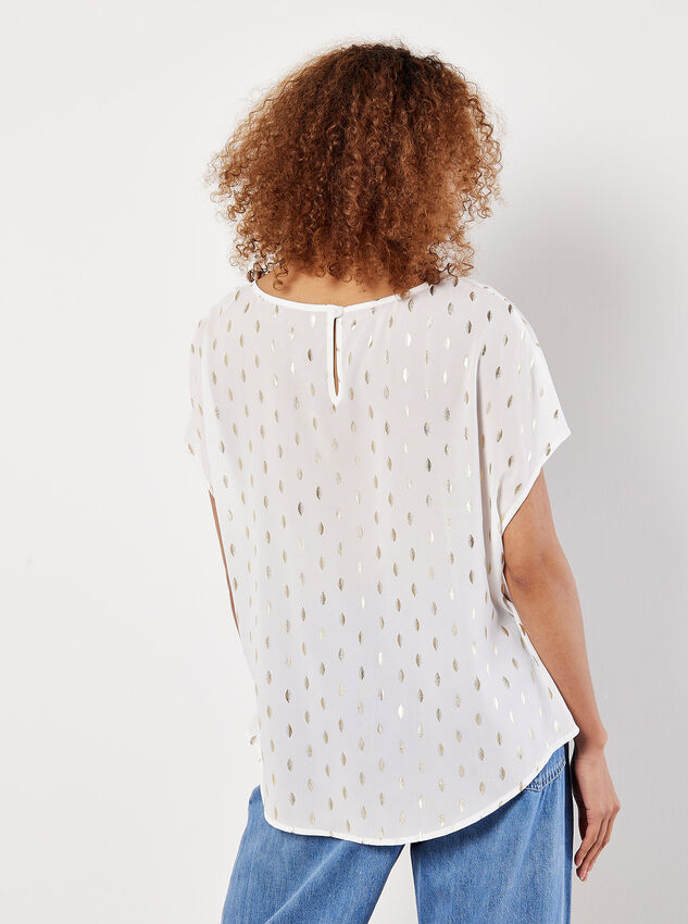 Foil Speckle Modern Top, White, large
