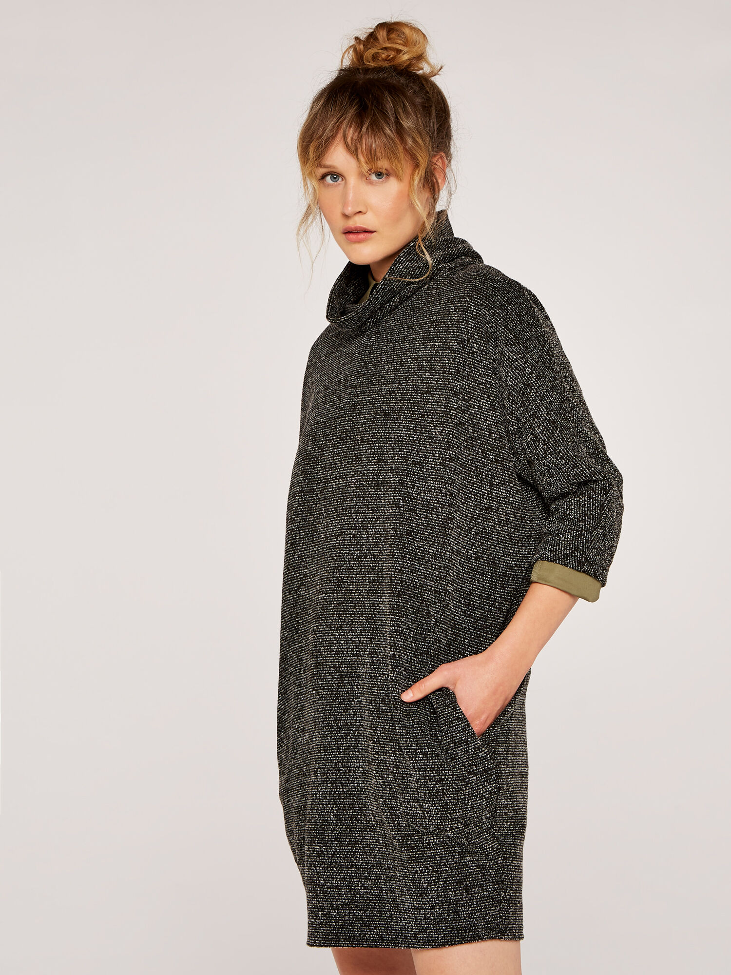 Black roll neck dress uk sales