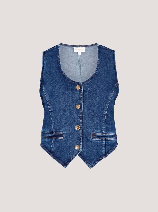 Denim Waistcoat, Blue, large