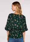 Painterly Floral Tie Top, Green, large