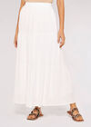 Crinkle Dobby Tiered Skirt, Cream, large