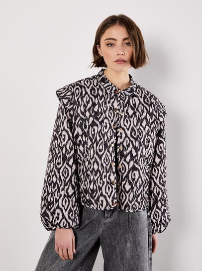 Textured Ikat Quilted Jacket
