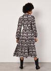 Ikat Tiered Shirt Midi Dress, Dark Grey - Charcoal, large