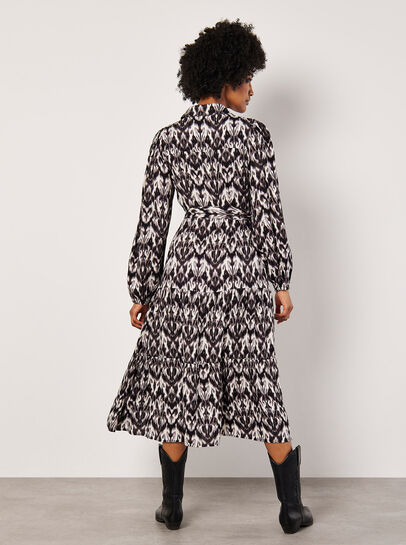 Ikat Tiered Shirt Midi Dress