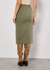Pinstripe Cargo Midi Skirt, Khaki, large
