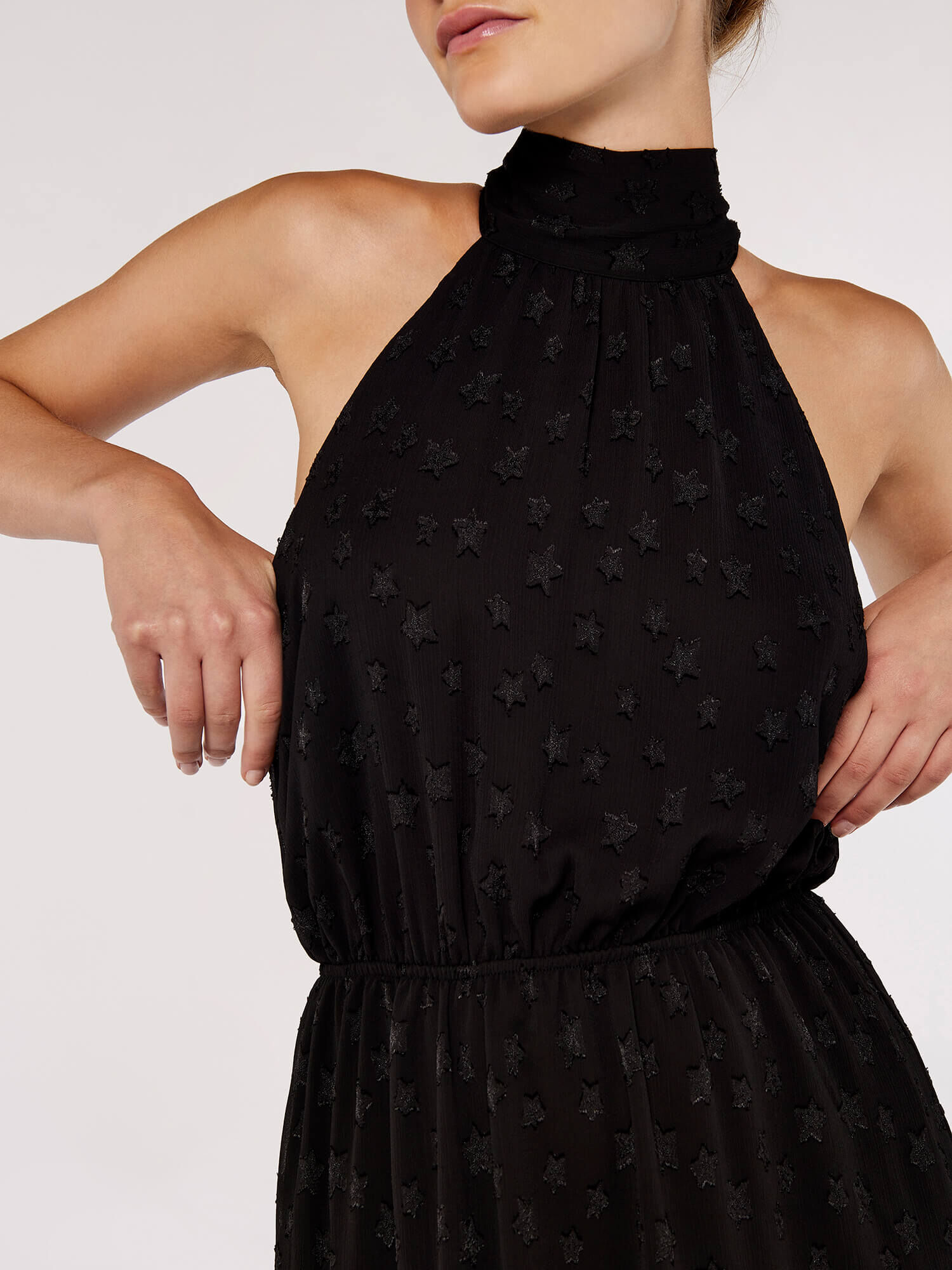 Black midi hotsell high neck dress