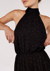 Star Jacquard Midi Dress, Black, large