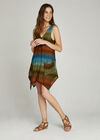 Orange Mesh Wooden Tunic, Orange, large
