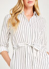 Cream Vertical Stripe Shirt Dress, Cream, large
