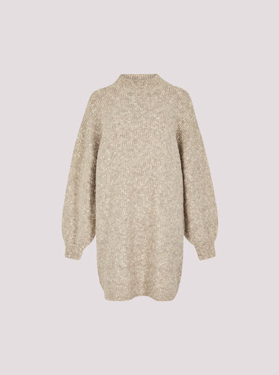 Flecked Knit Jumper Mini Dress