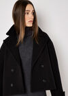 Double Breasted Pea Coat, Black, large