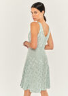 Jacquard Spot 2 Pleat Skater Dress, Mint, large