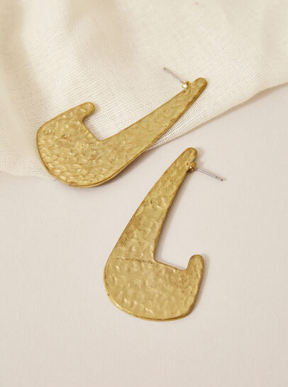 Gold Tone Abstract Earrings