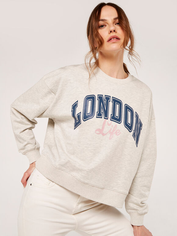 London Life Sweatshirt, Light Grey - Silver, large