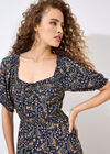 Floral Paisley Milkmaid Maxi Dress, Navy, large