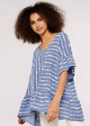 Painterly Stripe Panel Top, Blue, large
