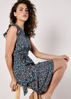 Ruffle Floral Mini Dress, Navy, large