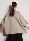 Abstract Flower Oversized Cape Jumper, Stone, large