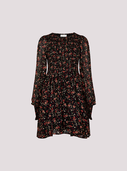 Ditsy Floral Smocked Mini Dress