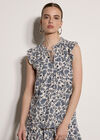Painterly Paisley Ruffle Top, Cream, large