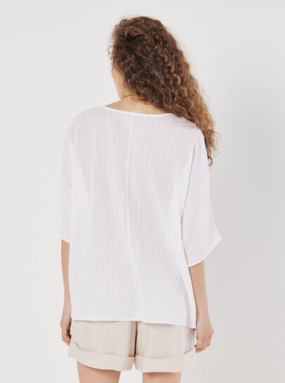 Textured Cotton Necklace Top