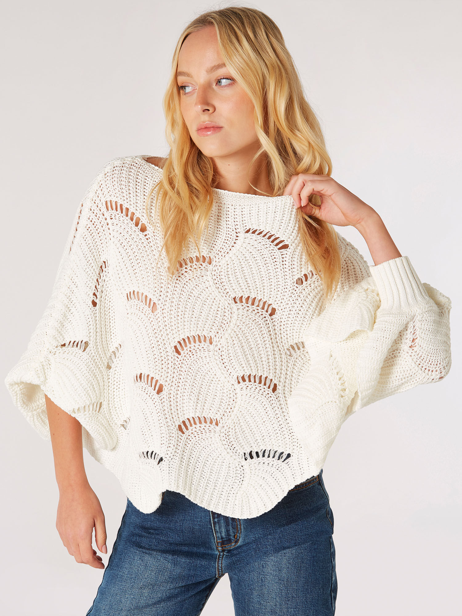 Knitted poncho jumper online