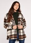 Plaid Wool Shacket, Cream, large