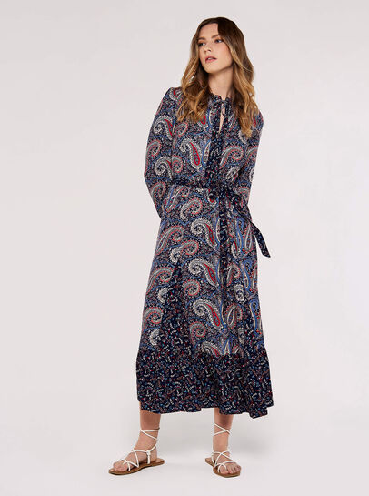 Paisley Mix-Match Midi Dress