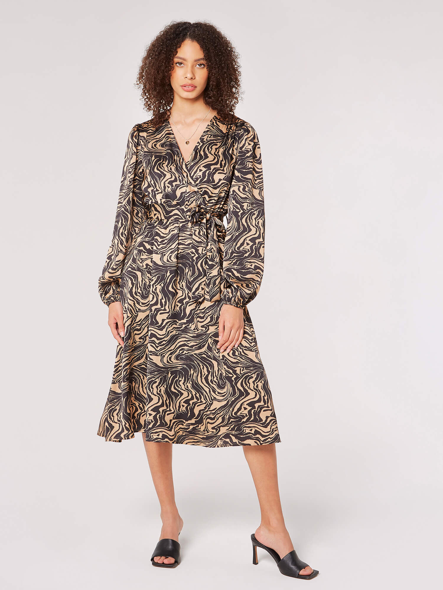 Apricot wrap dress sales