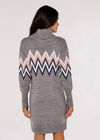 Chevron Jumper Mini Dress, Grey, large