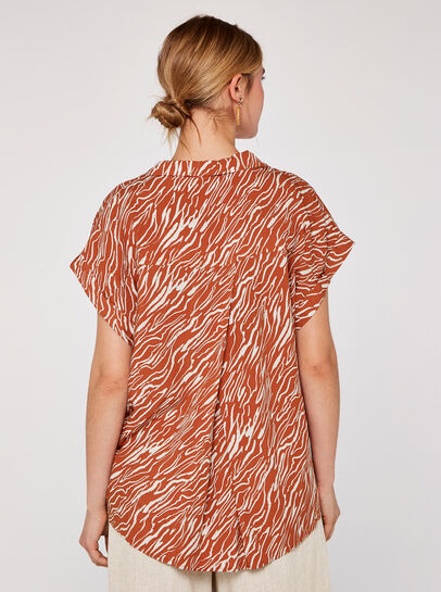 Zebra Print Sleeveless Shirt