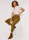 Twill Two Button Trousers, Khaki, large