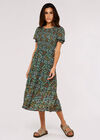 Ditsy Spray Midi Dress, Green, large