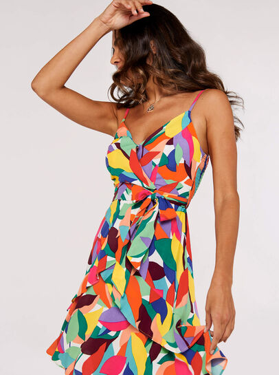 Colourblock Leaf Mini Dress