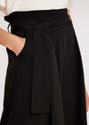 Paperbag Wide Leg Trousers, Black, large