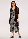 Mesh Waterfall Cardigan, Black, large