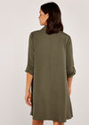 Shirt Swing Dress, Khaki, large