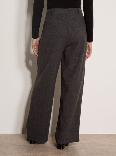 Wide-Leg Woven Tailored Trousers