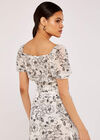Floral Puff Sleeve Top, Cream, large