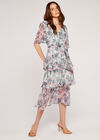 Meadow Print Tiered Midi Dress, Mint, large