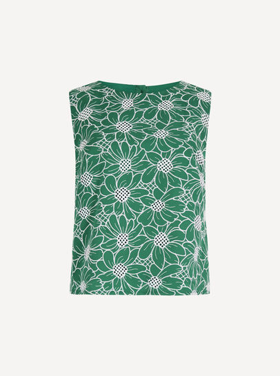 Floral Lace Embroidered Shell Top