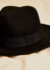 Wool Fedora Hat, Black, large