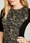 Black Jacquard Illusion Midi Dress, Black, large