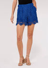 Scallop Lace Shorts, Blue, large